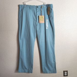 NWT Life Khaki Men's Turquoise Slacks/Trousers Relaxed Straight Fit